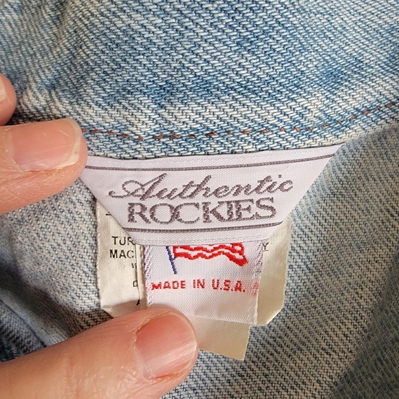 Vintage Rockies Western Denim Vest SZ L - Picture 7 of 7